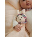 Doudou personnalisable en gaze de coton bio et tissu liberty rose ple