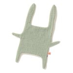 Doudou plat en coton bio vert