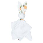 Doudou plat lapin clem clem, orange, vert