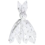 Doudou plat lapin melody melody, blanc imprim� minimali