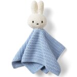 Doudou plat miffy bleu, blanc