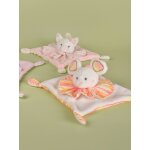 Doudou plat souris 20 cm blanc