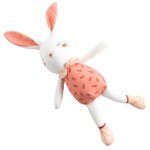 Doudou en velours - esmee blanc / rose