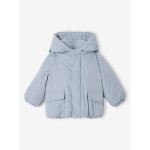 Doudoune b�b� � capuche doubl�e polaire bleu glacier