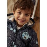 Doudoune bébé intérieur polaire avec capuche félintrépide bleu Doudoune bébé intérieur polaire avec capuche félintrépide bleu