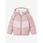 Doudoune � capuche colorblock fille mauve