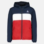 Doudoune � capuche d�perlante essentiel tricolore bleu marine