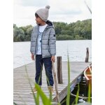 Doudoune  capuche double polaire garon effet rflchissant gris