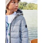 Doudoune � capuche doubl�e polaire gar�on effet r�fl�chissant gris