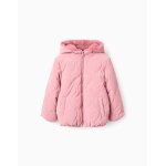 Doudoune avec capuche et doublure en fausse fourrure rose Doudoune avec capuche et doublure en fausse fourrure rose