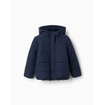 Doudoune avec capuche et doublure en polaire bleu