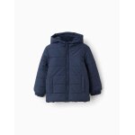 Doudoune avec capuche et doublure polaire bleu fonc