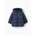 Doudoune avec capuche et doublure polaire bleu foncé Doudoune avec capuche et doublure polaire bleu foncé