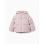 Doudoune avec capuche et doublure en polaire mauve clair