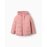 Doudoune avec capuche et doublure en polaire rose