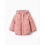 Doudoune avec capuche et doublure en polaire rose