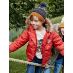 Doudoune � capuche gar�on doubl�e maille polaire rouge orang� vif