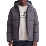 Doudoune � capuche gar�on surface gris