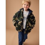 Doudoune � capuche r�versible gar�on matelass�e et sherpa marine