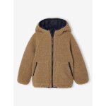 Doudoune  capuche rversible garon matelasse et sherpa moka
