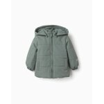Doudoune avec doublure en polaire et capuche amovible vert fonc�