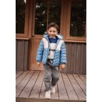 Doudoune enfant impermable double polaire avec capuche tao bleu