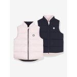 Doudoune enfant sans manche r�versible bicolore rose