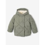 Doudoune fille à capuche doublée sherpa vert Doudoune fille à capuche doublée sherpa vert
