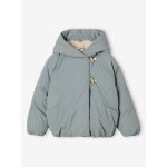 Doudoune fille croise  capuche vert de gris