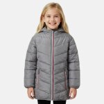 Doudoune fille imprim� gris