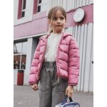 Doudoune fille l�g�re � capuche vieux rose