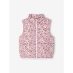 Doudoune fille sans manches motifs fleurs rose imprim�