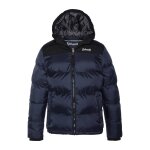 Doudoune gar�on � capuche bleu marine