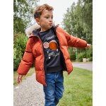 Doudoune garon  capuche double polaire avec moufles ou gants ambre