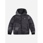 Doudoune gar�on � capuche noir / gris fonc�