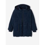 Doudoune longue  capuche fille double sherpa blue dark