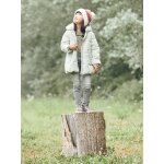 Doudoune longue  capuche fille double sherpa light green