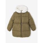 Doudoune longue  capuche fille kaki