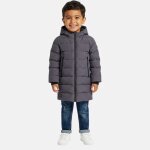 Doudoune longue gar�on gris