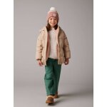 Doudoune mi longue garnissage plume et duvet fille moufles amovibles cappuccino