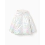 Doudoune rversible  capuche iridescent blanc