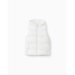 Doudoune sans manches  capuche et motif love blanc