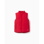 Doudoune sans manches avec doublure en polaire et poches rouge