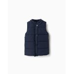 Doudoune sans manches avec doublure en polaire et volants bleu fonc�