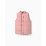 Doudoune sans manches avec doublure en polaire et volants rose