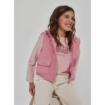 Doudoune sans manches fille en velours c�tel� � capuche bleu