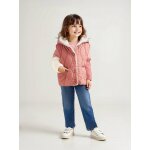 Doudoune sans manches rversible  capuche fille bois de rose