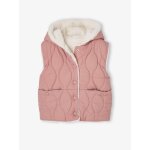 Doudoune sans manches rversible  capuche fille bois de rose