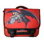 Dragons - cartable primaire 38 cm - gar�on - rouge et noir - 2 compartiments rouge
