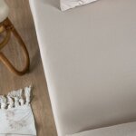 Drap housse 1 personne satin de coton bio lav� lin